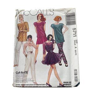 90s McCalls 5711 Sewing Pattern Size A 6-8-10 Misses Top Cami Skirt Pants UNCUT